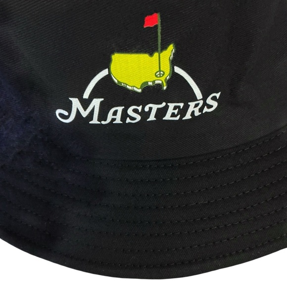 Bucket Hat Masters Golf Logo Cotton Adult Unisex Men Black Multicolor One Size - Picture 4 of 16